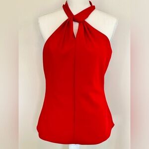 WHBM red halter blouse NWOT